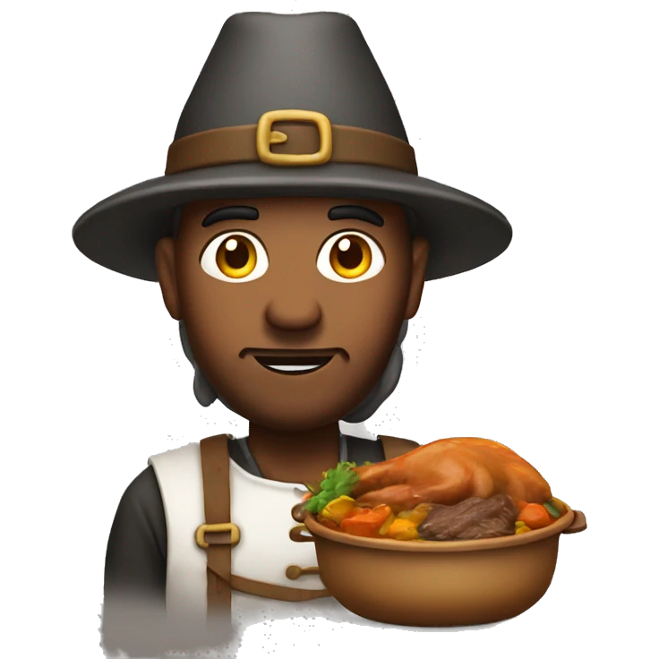 Pilgrim and Indian pot roast  emoji