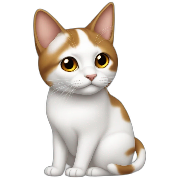 Chat blanc avec bout oreille marron  emoji