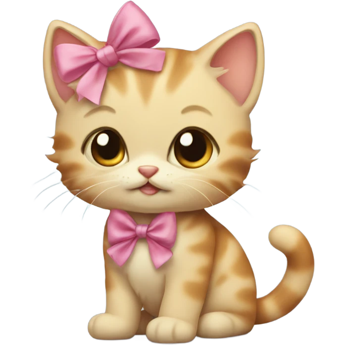 kitten with a bow on its head emoji