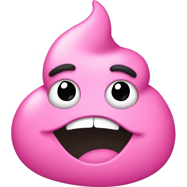 Pink poop emoji winking with lashes  emoji