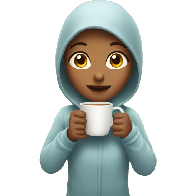 Girl holding a warm drink emoji