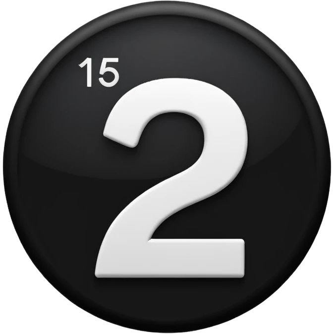 The number 15 in a black circle emoji