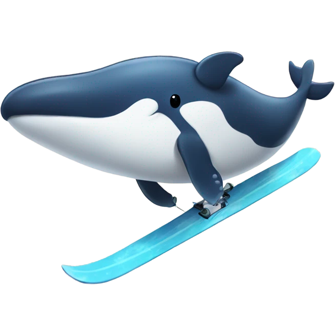 Whale skiing emoji