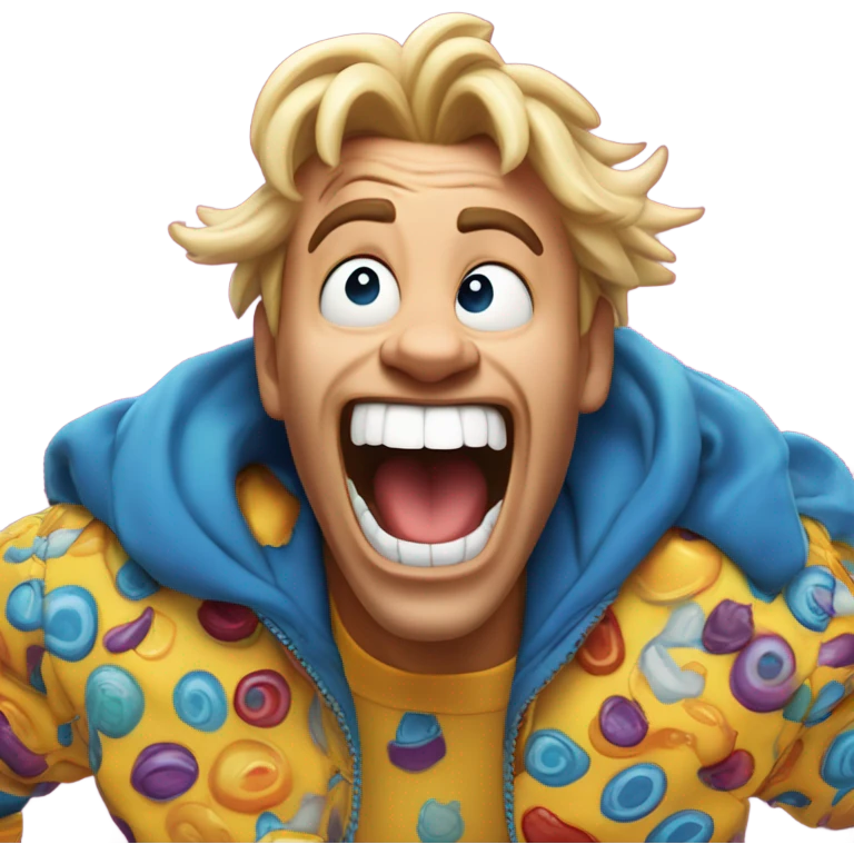 Max in an extremely goofy movie screaming his lungs out deep fried emoji