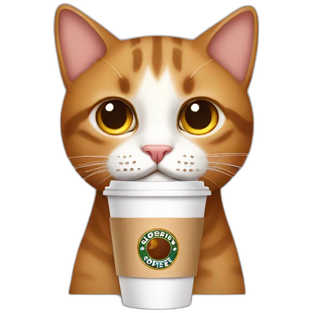 cat with a coffee on his head emoji