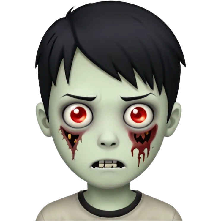 boy zombie with black hair emo emoji