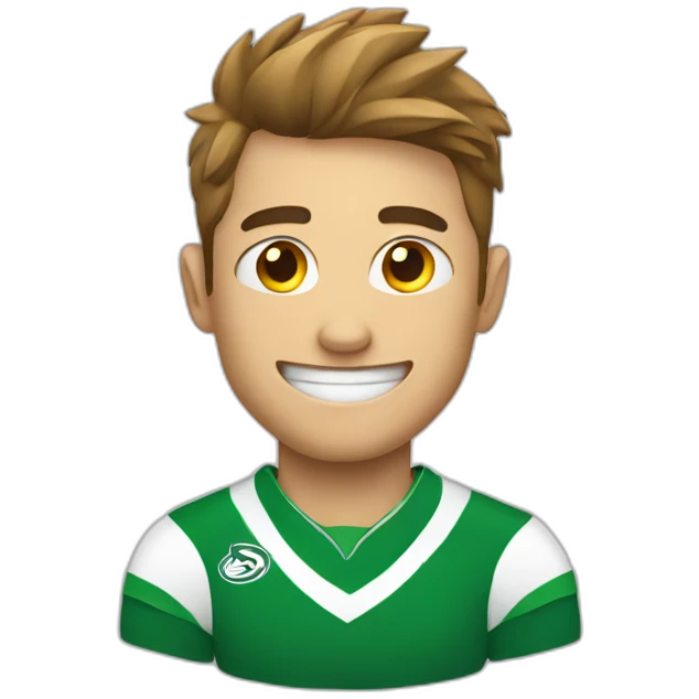 Rugby player and a heart sign emoji