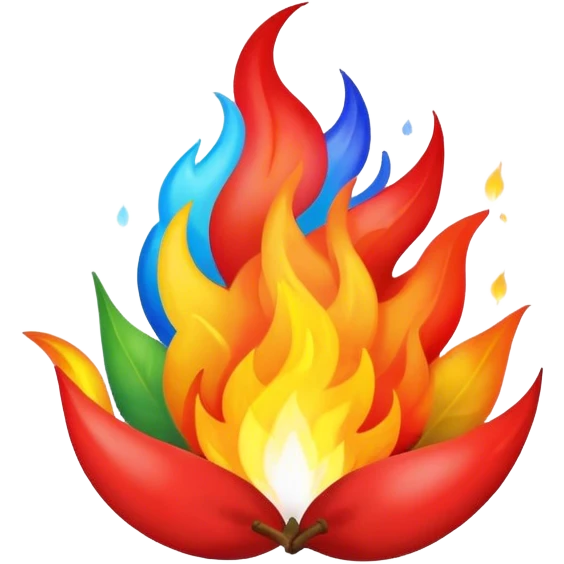 red spice on fire rainbow emoji