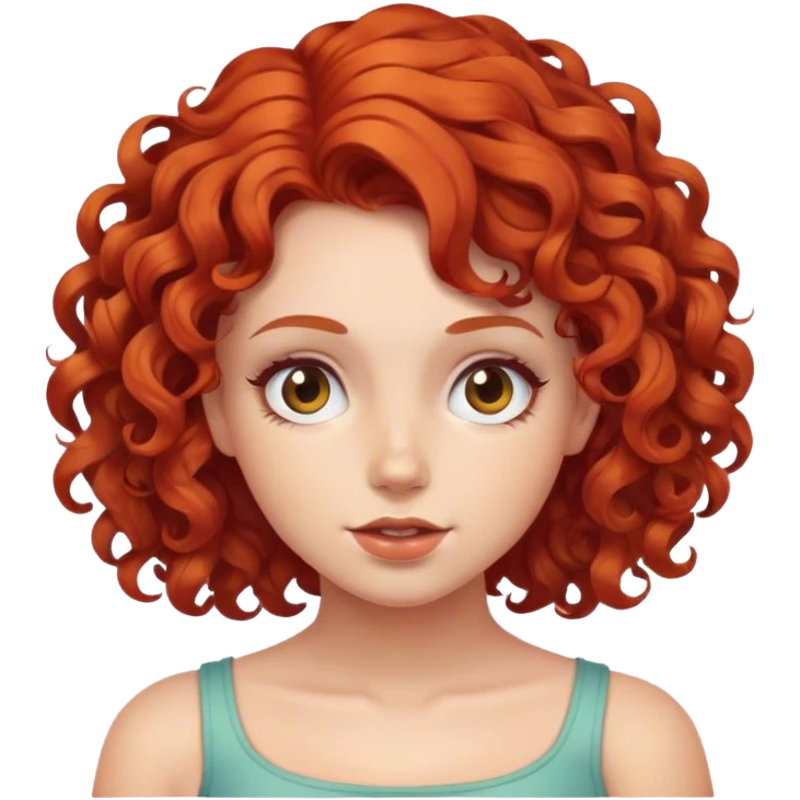 Curly red hair girl emoji