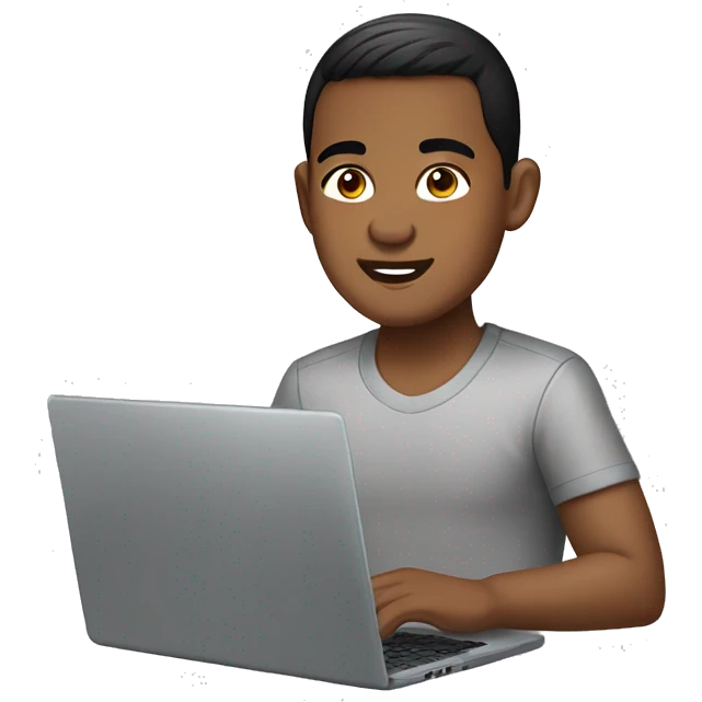 bitmoji front of laptop indonesian boy emoji