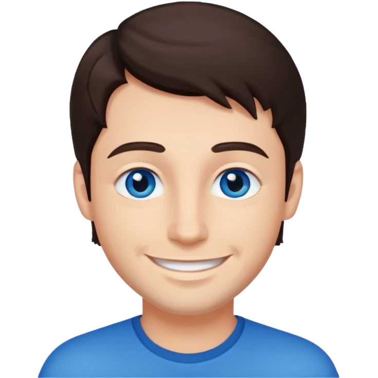 homme yeux bleu azur cheveux brun foncé emoji