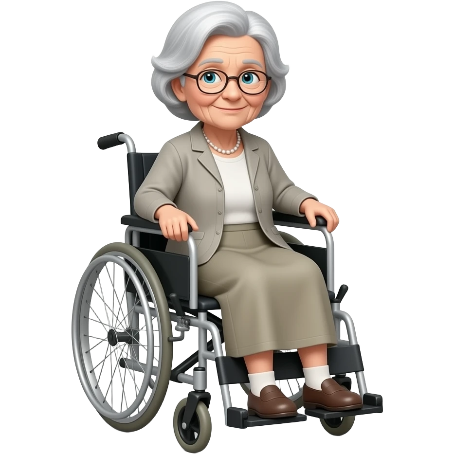 very old lady ina wheel chair emoji
