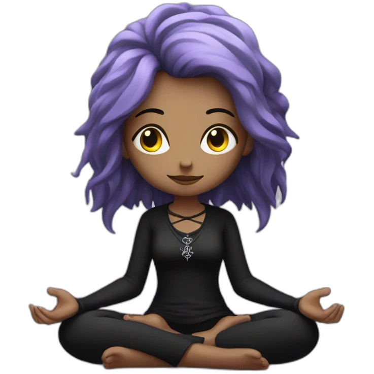 goth girl meditating emoji