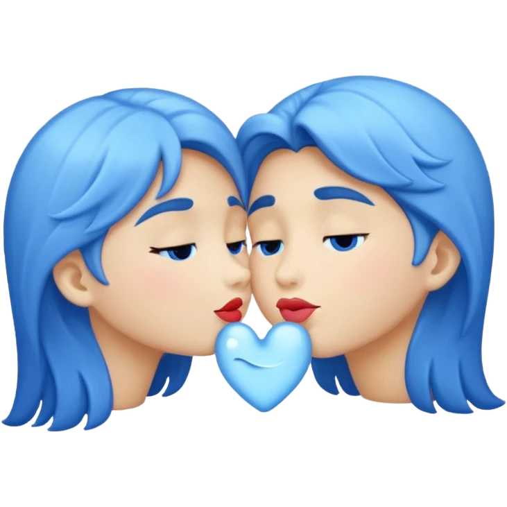 Blue kiss emoji