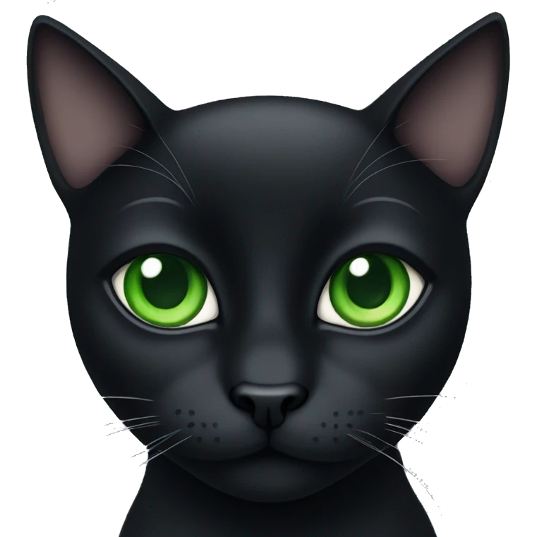 Black cat with green eyes emoji