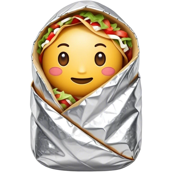 hyper realistic burrito wrapped in foil emoji