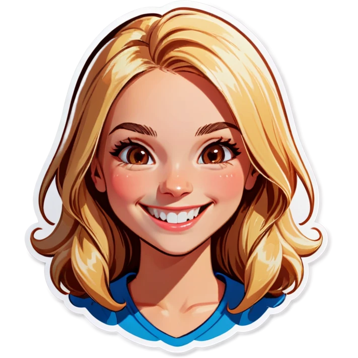 blonde girl smiling portrait emoji