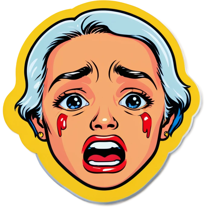 Pop art crying  emoji