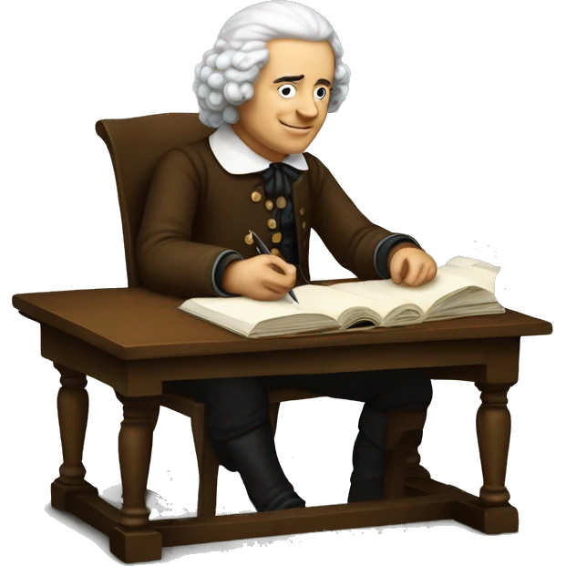 white writer on table 18 century emoji