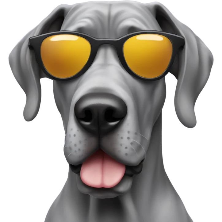 Grey great dane with sunglasses emoji