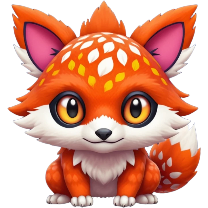 Cozy furry warm lush tropical colorful edgy exotic Fakémon-Pokémon-Vernid-creature emoji