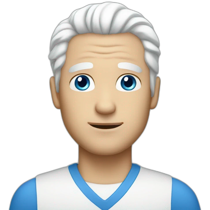 man with white hair and blue eyes emoji
