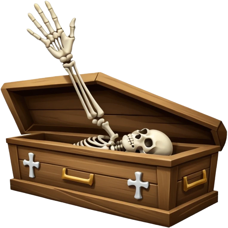 skeleton hand rising from coffin emoji