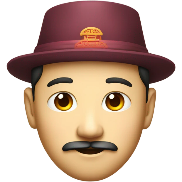 chinise emoji guy with chinese hat thin mustache and thin eyes emoji