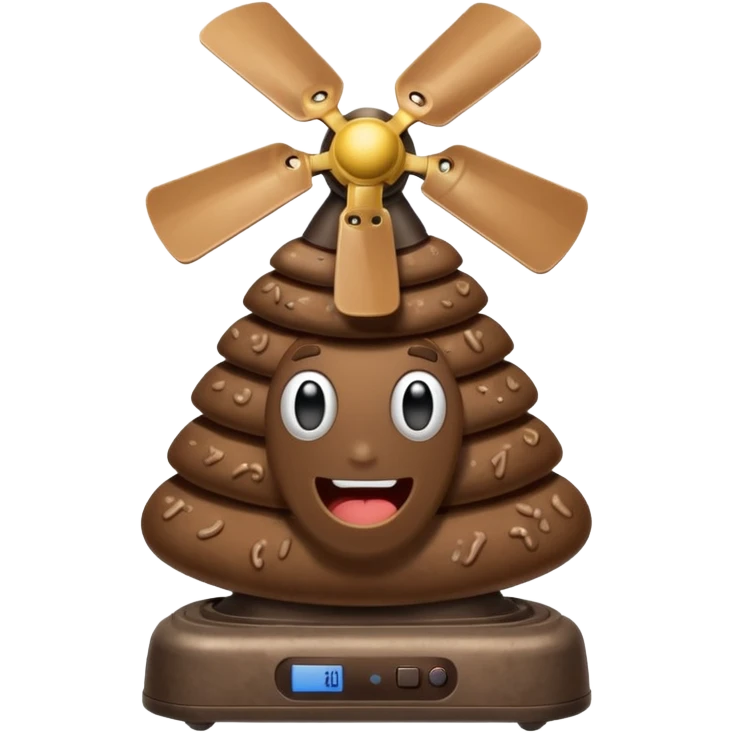 Poop on a fan emoji