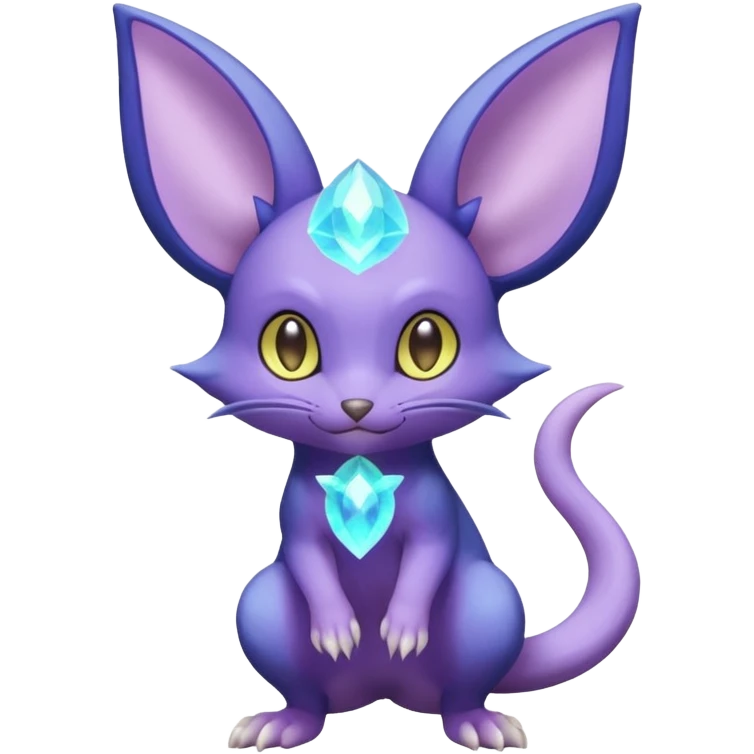 Celestial Crescent Lunar Lumine Stellar Rattata-Noibat-Espeon-Purrloin-Fakemon-hybrid-creature (full body) emoji