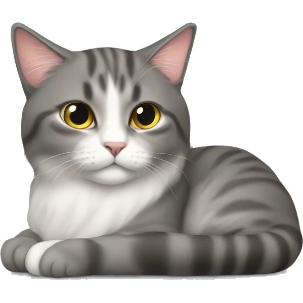 Gary cat with long hair，she lay down emoji