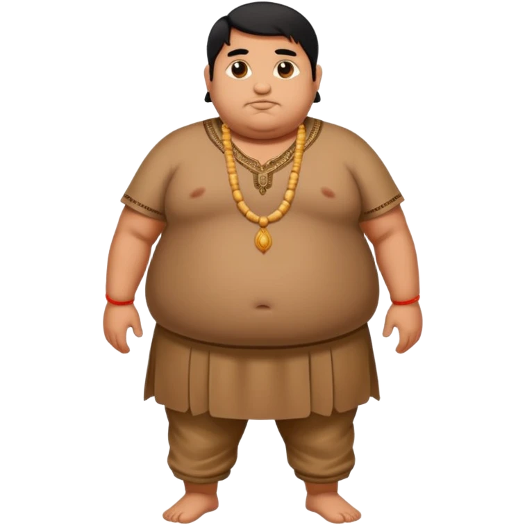 Fat brown Indian man. Full body. Black hair emoji