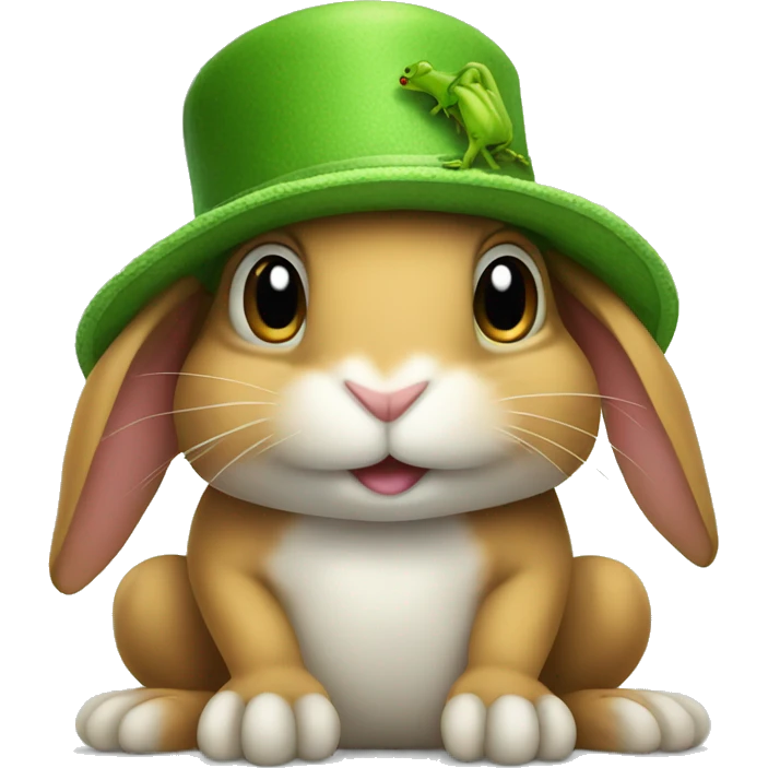 Rabbit with frog hat emoji