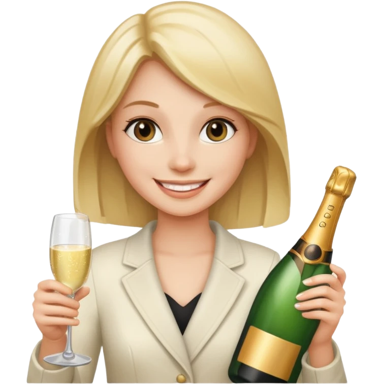 girl with sampine bottle emoji