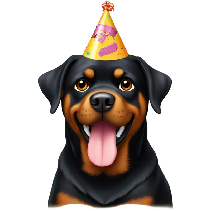 Rottweiler birthday hat emoji