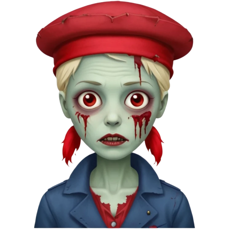 parisian zombie french woman red hat emoji
