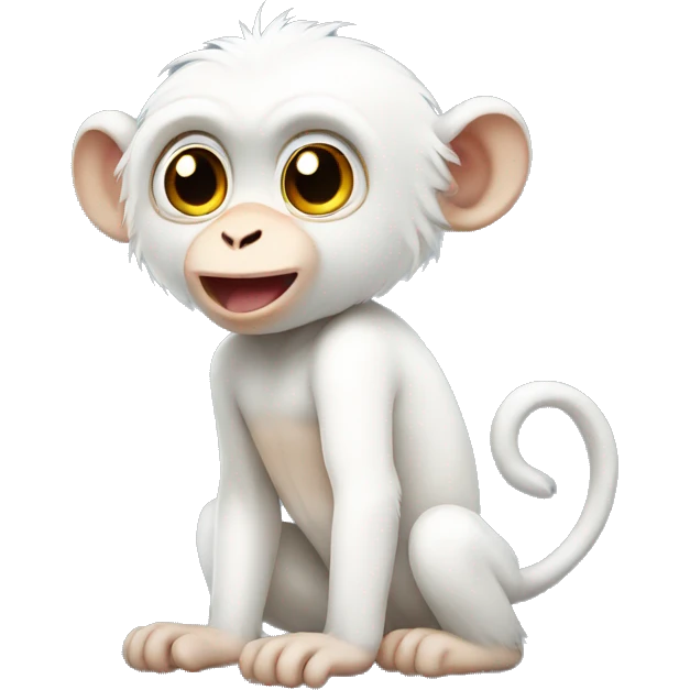 Cute white monkey emoji