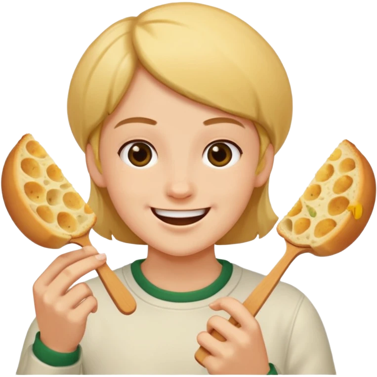hitting someone with garlic bread emoji