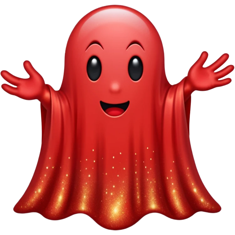 red glitter ghost emoji