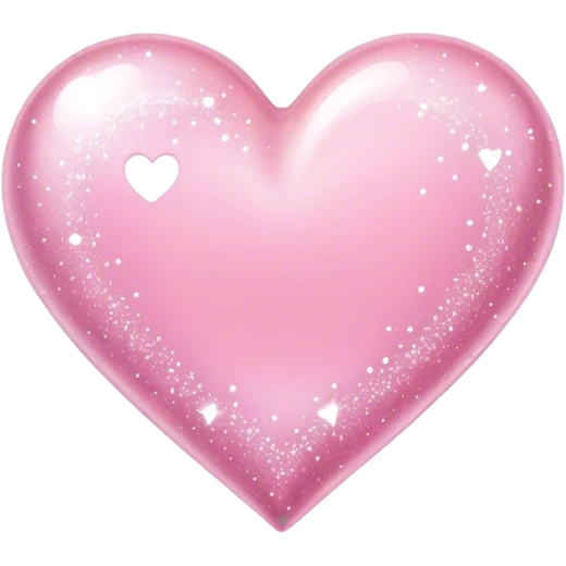 Baby pink love heart with sparkles  emoji