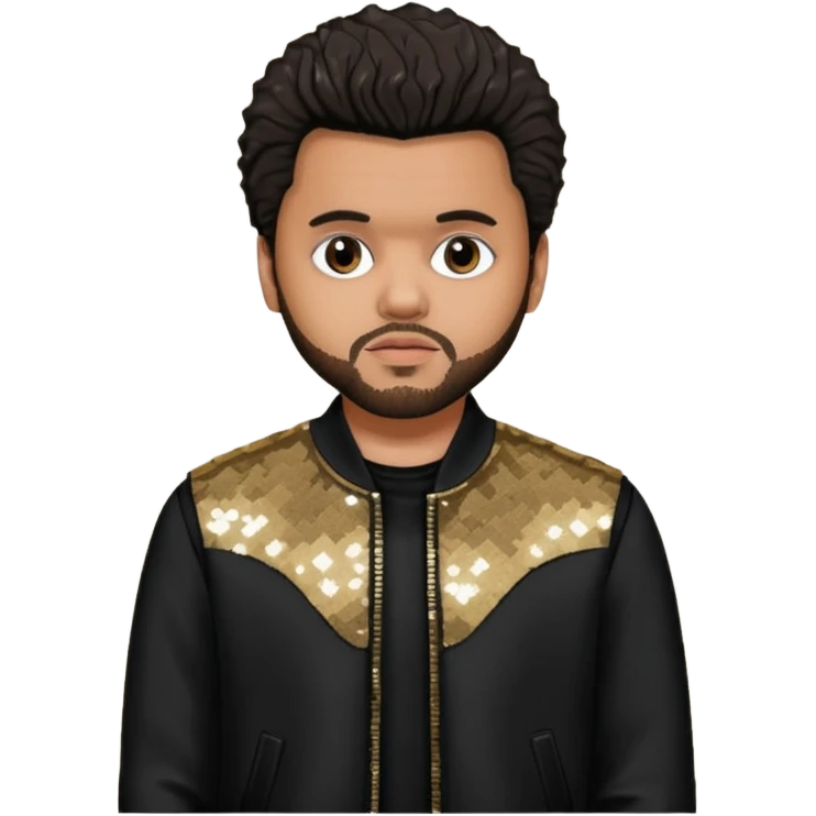 The Weeknd with Dark Brown Hair, Black Sequin Outfit emoji