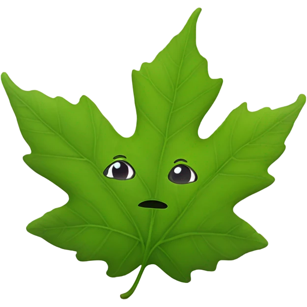 Leaf with face sticking out tongue  emoji