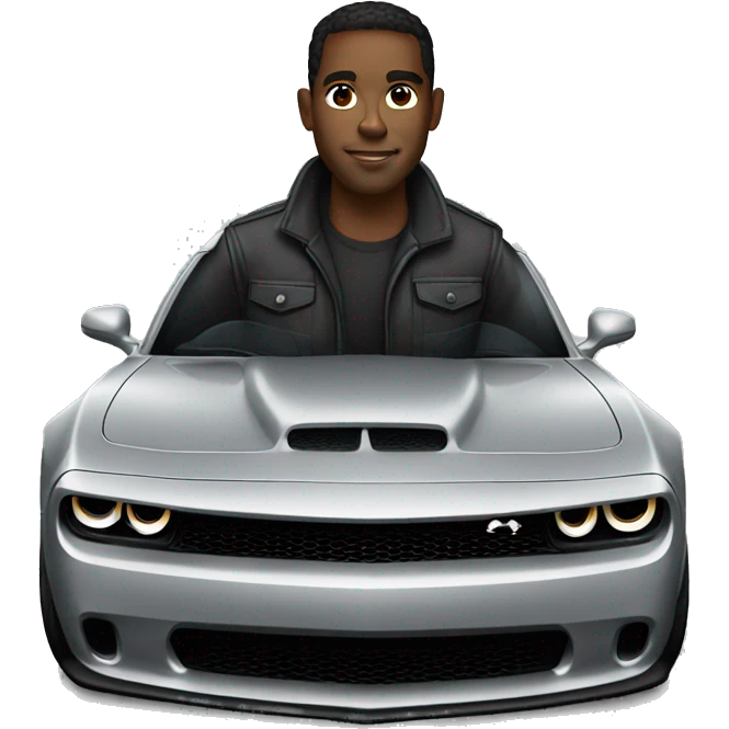Black guy in dodge hellcat  emoji