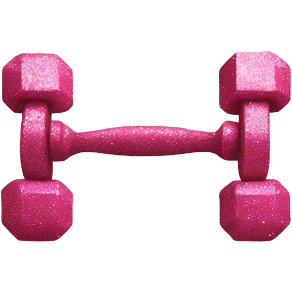 Pink glitter barbell emoji
