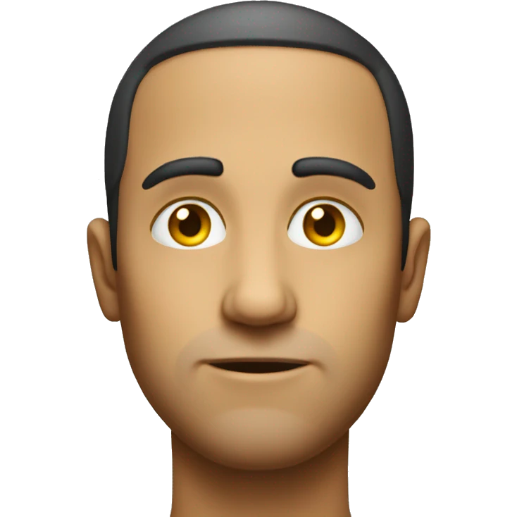 normal emoji but his face is round anhis eyes are yellow emoji