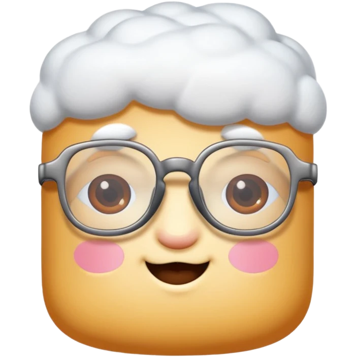 colored marshmallow with glassess emoji