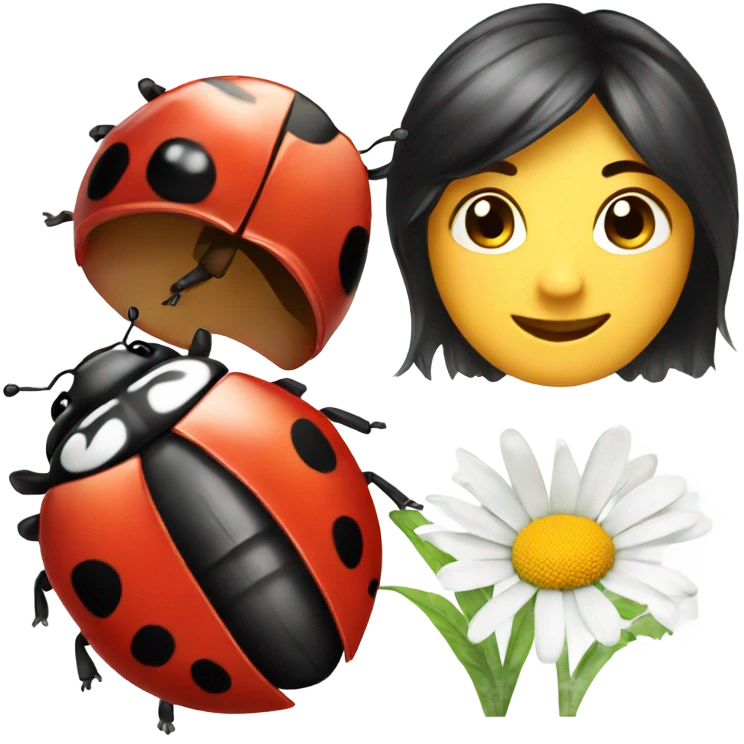 Ladybug and daisy  emoji