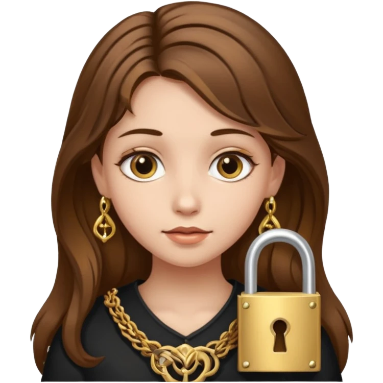 girl with lock emoji