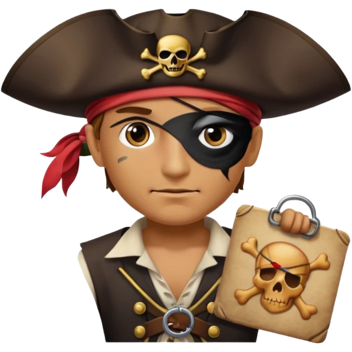 Pirata con un gráfico y un parche emoji