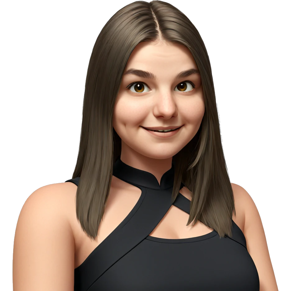 smiling girl in black dress emoji